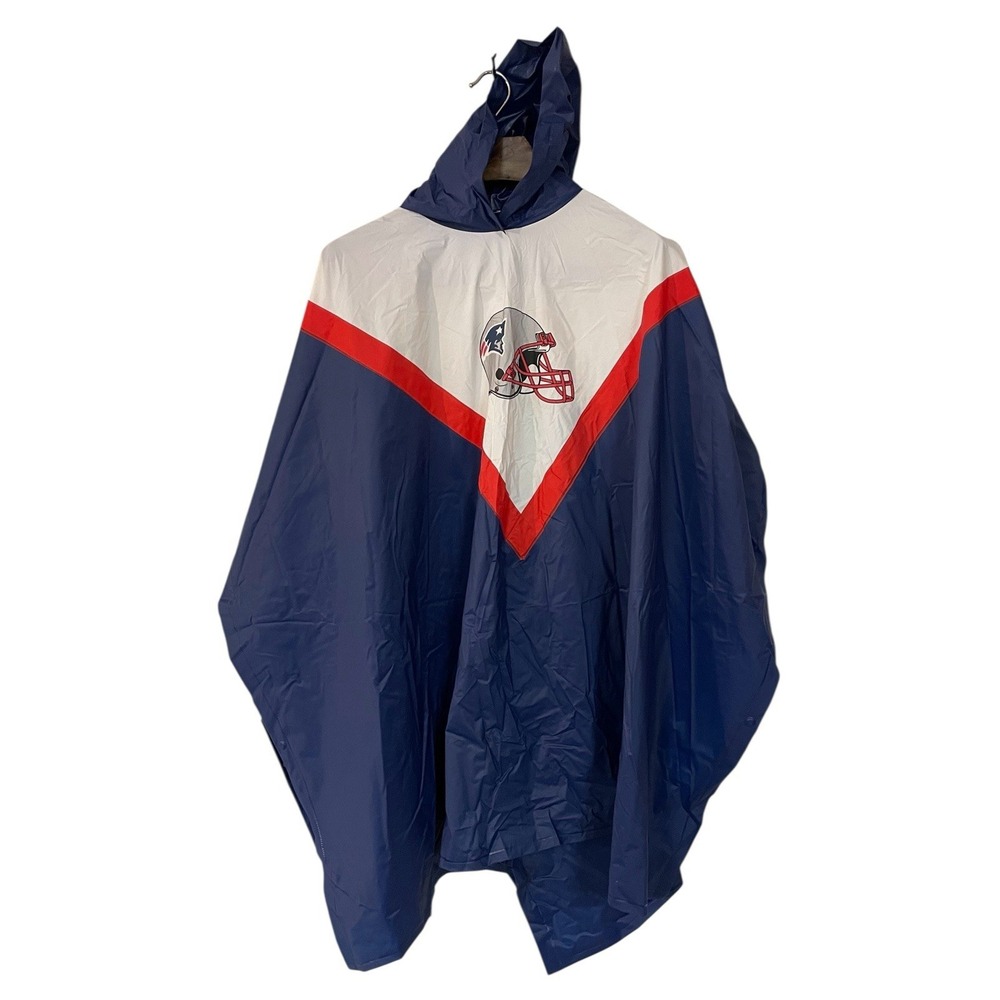 NFL New England Patriots Unisex Hooded Oversized Rain Poncho One Size PVC Travel